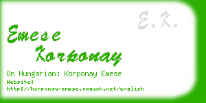 emese korponay business card